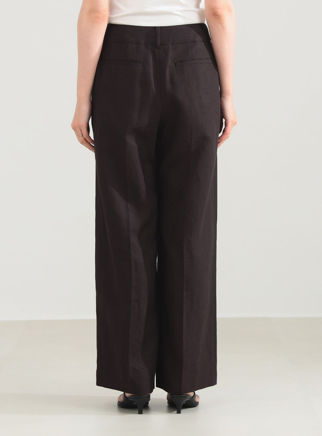 Simple Linen Wide Pants .M
