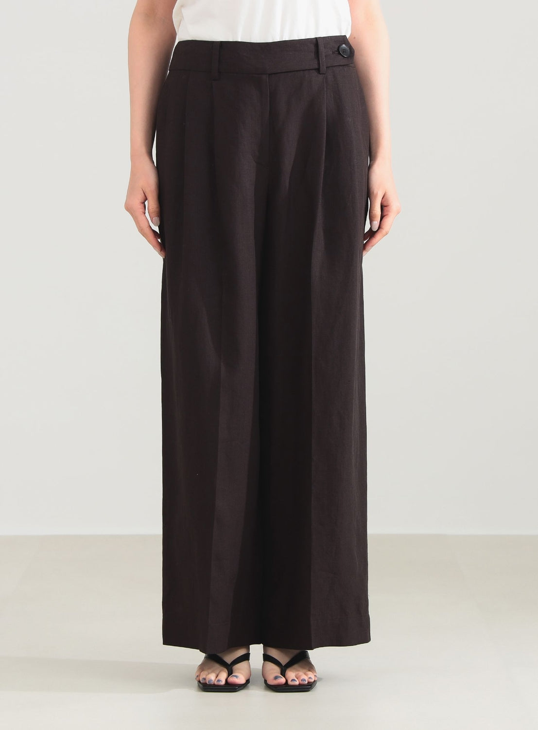 Simple Linen Wide Pants .M