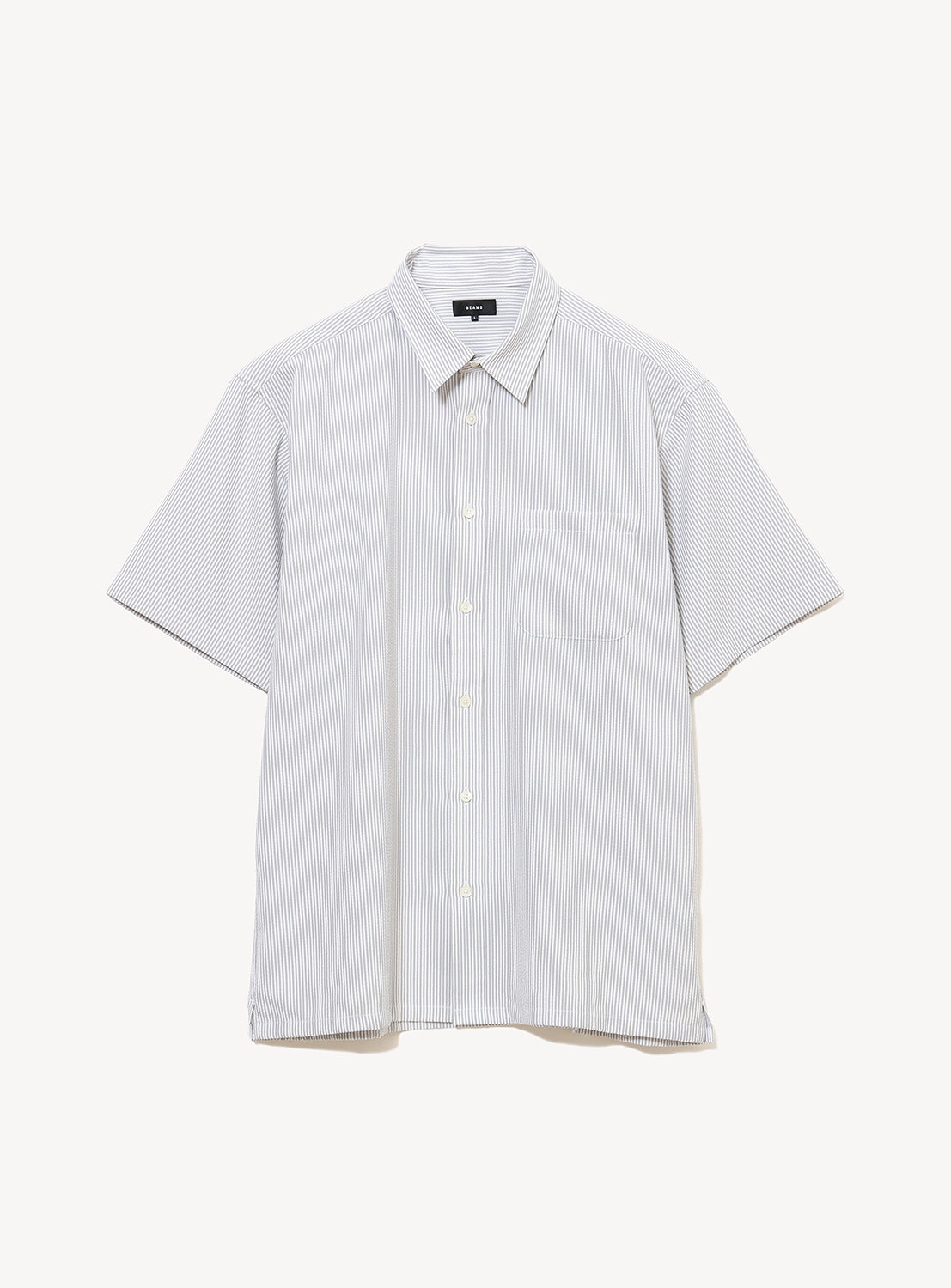 เสื้อเชิ้ตผ้าซีสักเกอร์ทรงหลวม