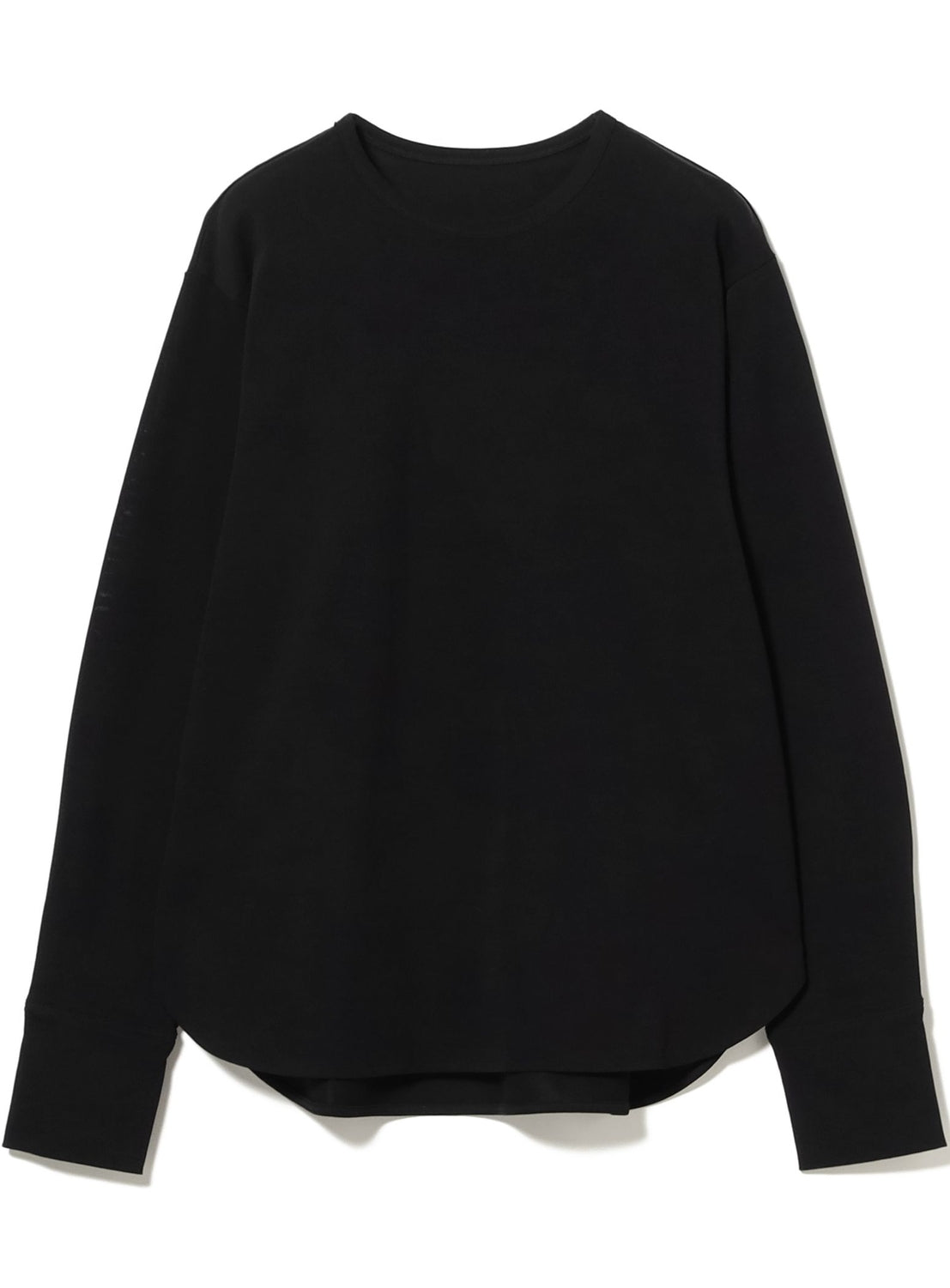 Cotton Cupro Curved Hem Long Sleeve T-Shirt