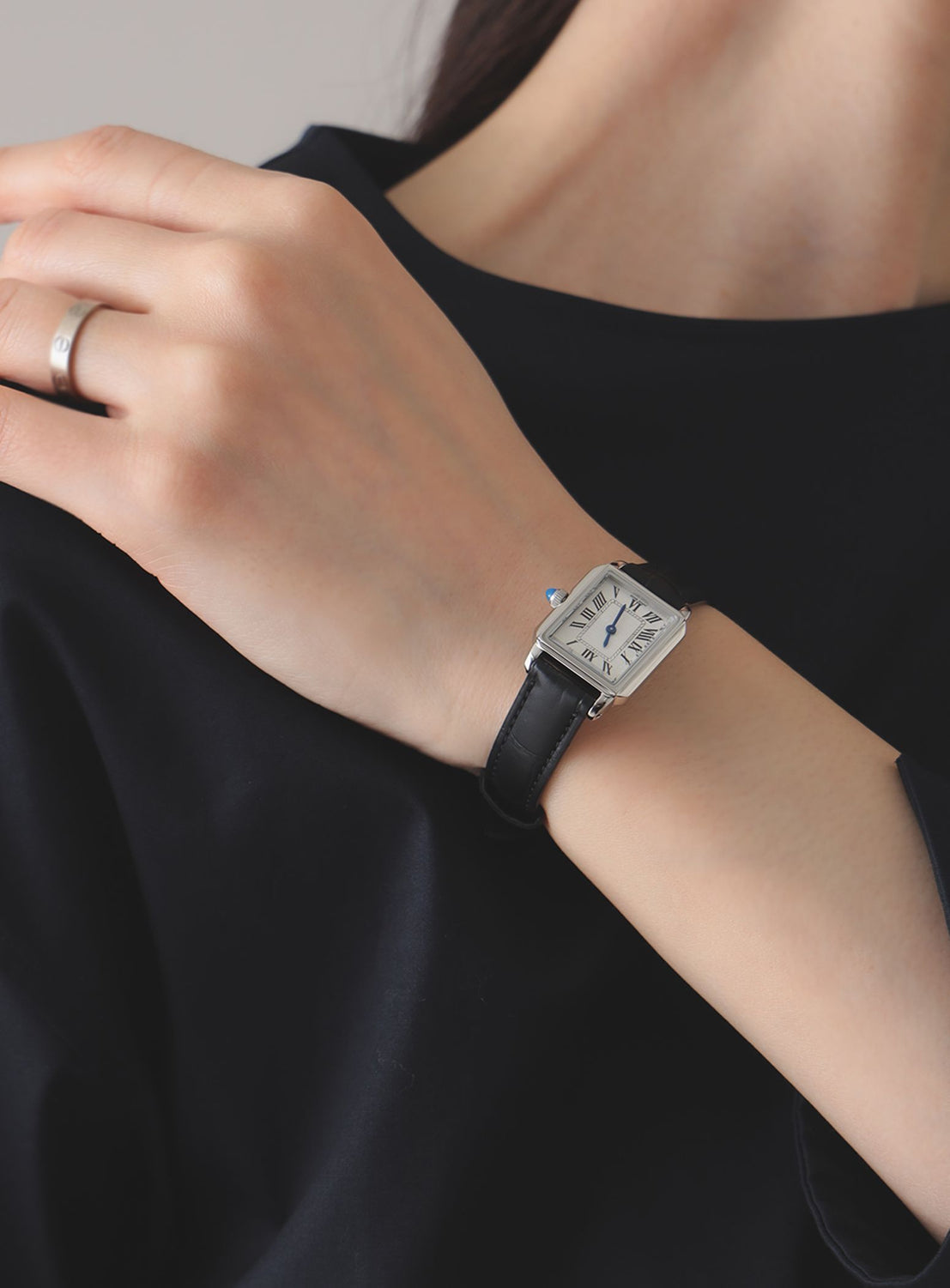 Square Embossed Leather Watch II