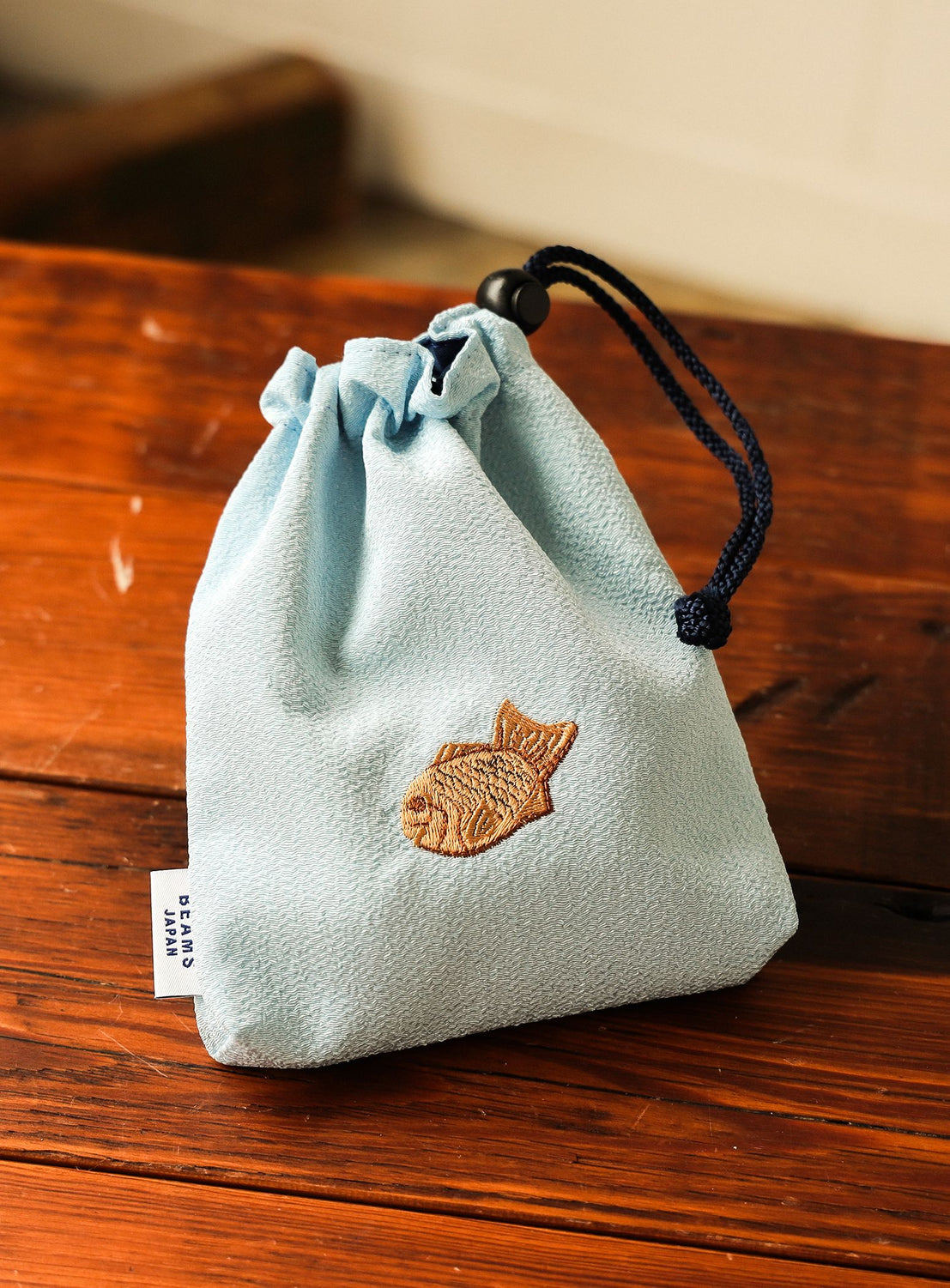 Wagashi Embroidered Drawstring Pouch