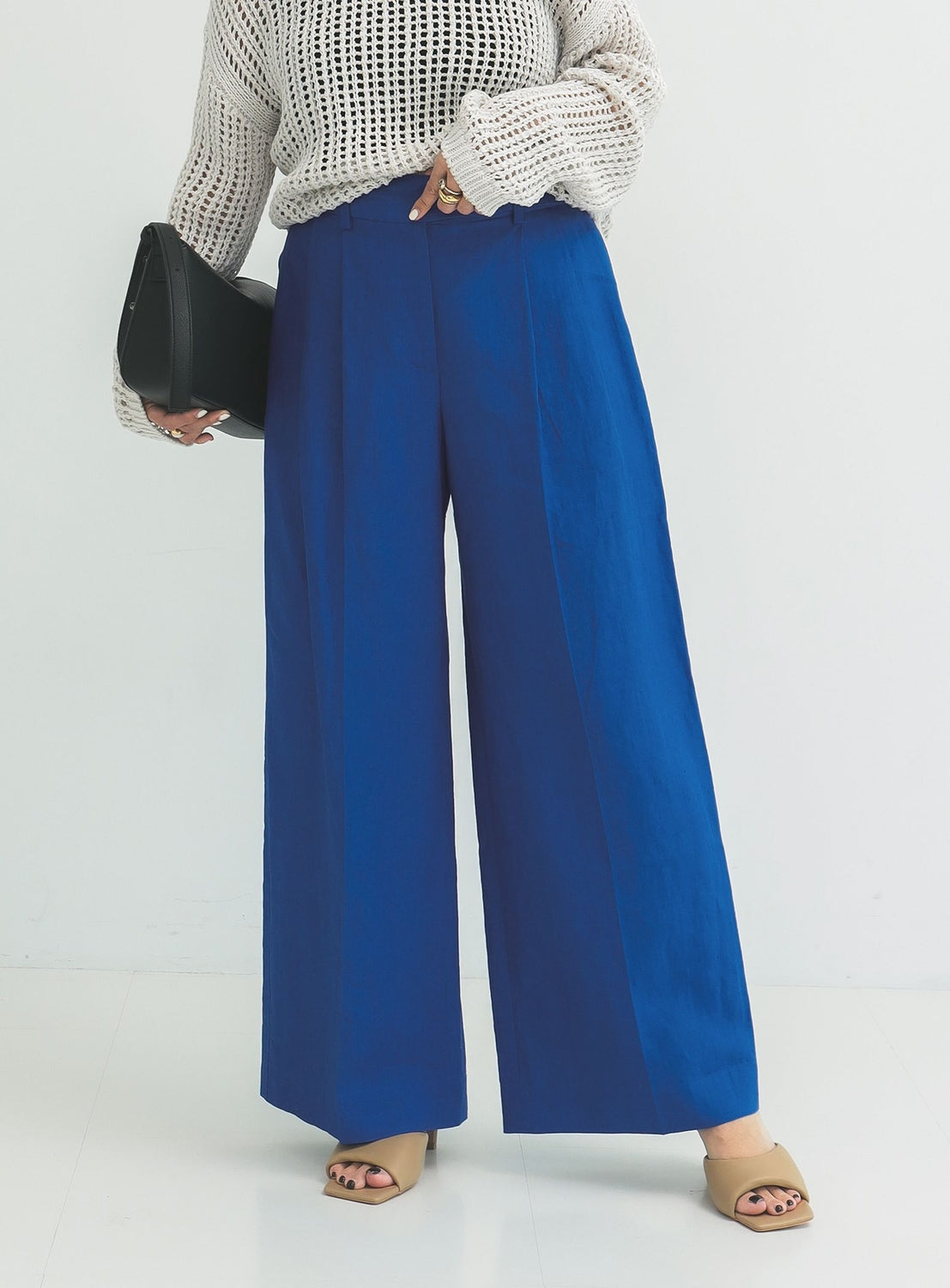 Simple Linen Wide Pants .M