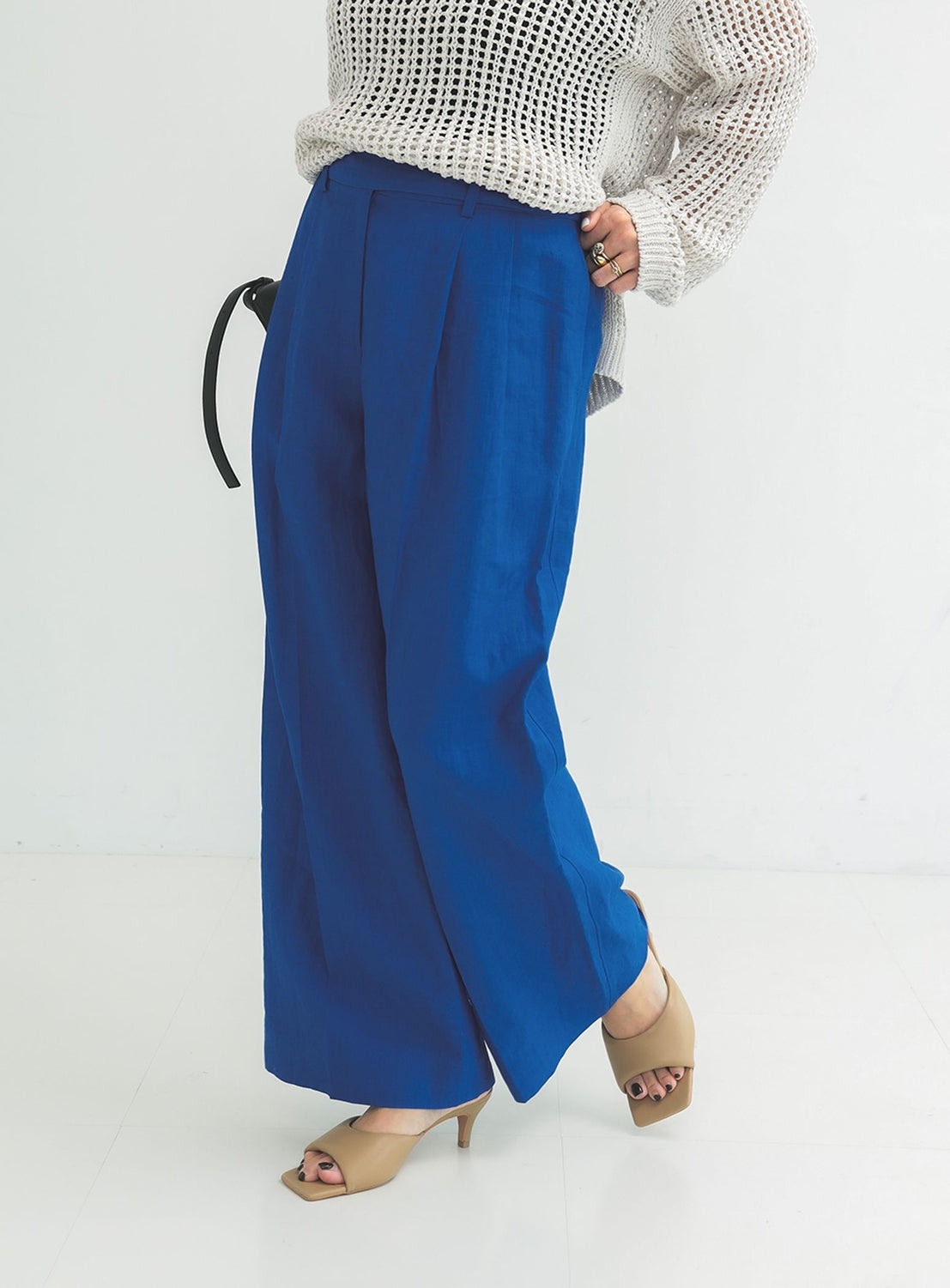 Simple Linen Wide Pants .M