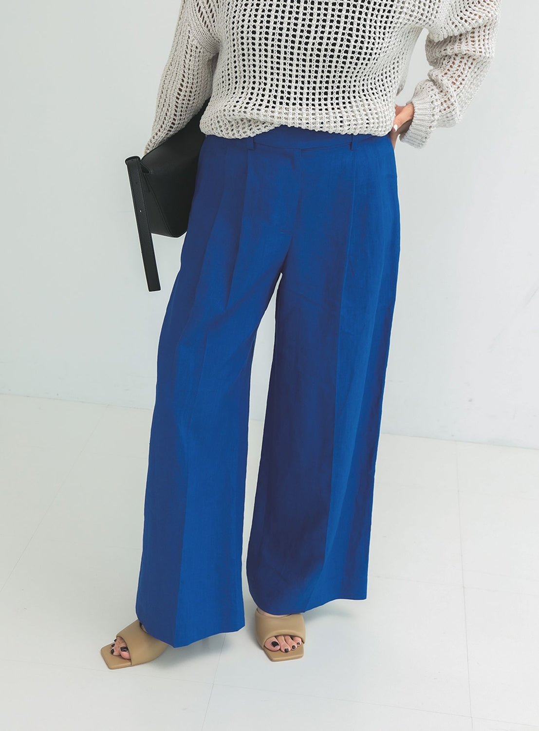 Simple Linen Wide Pants .M