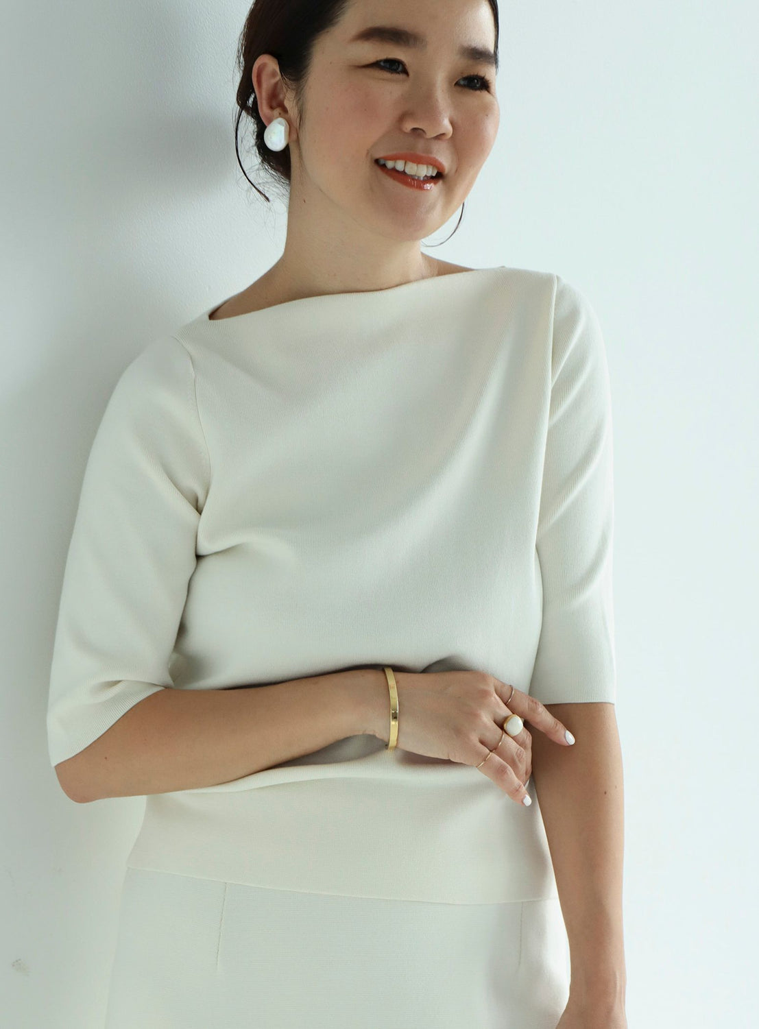 Simple Boat Neck Knit .M