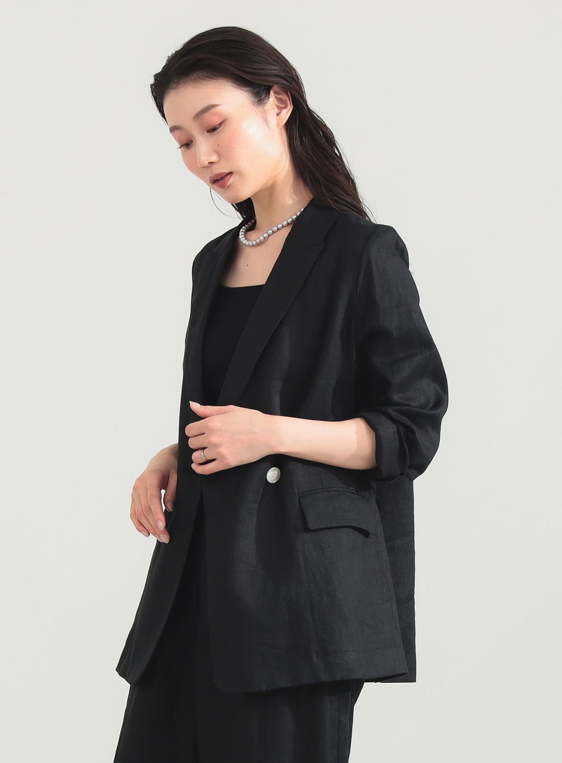 Double-Breasted Linen Jacket