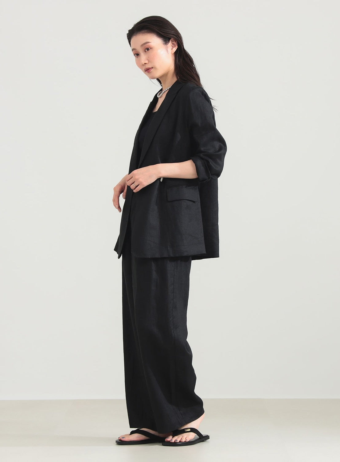 Double-Breasted Linen Jacket