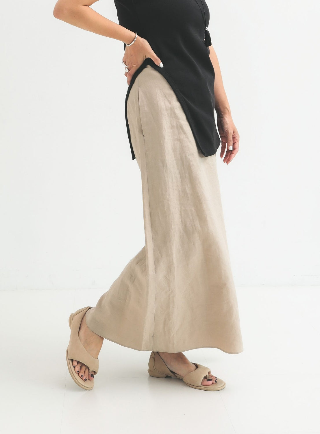 Simple Linen Skirt .M