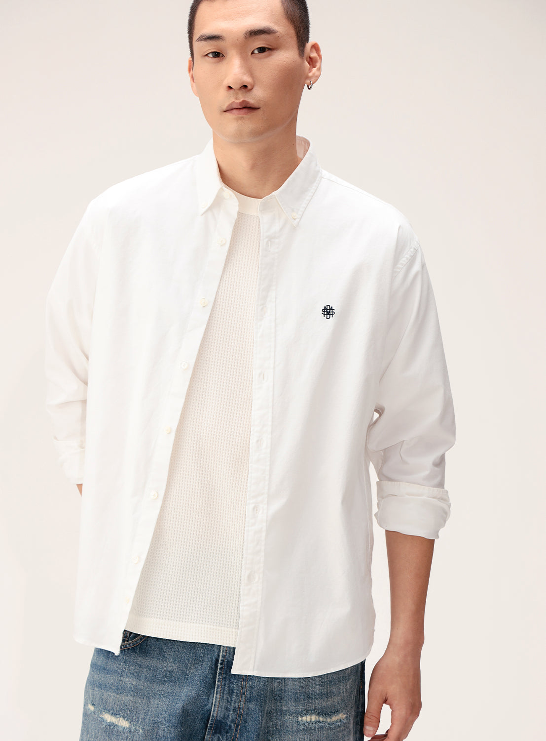 Stretch Oxford Mini Button-Down Shirt