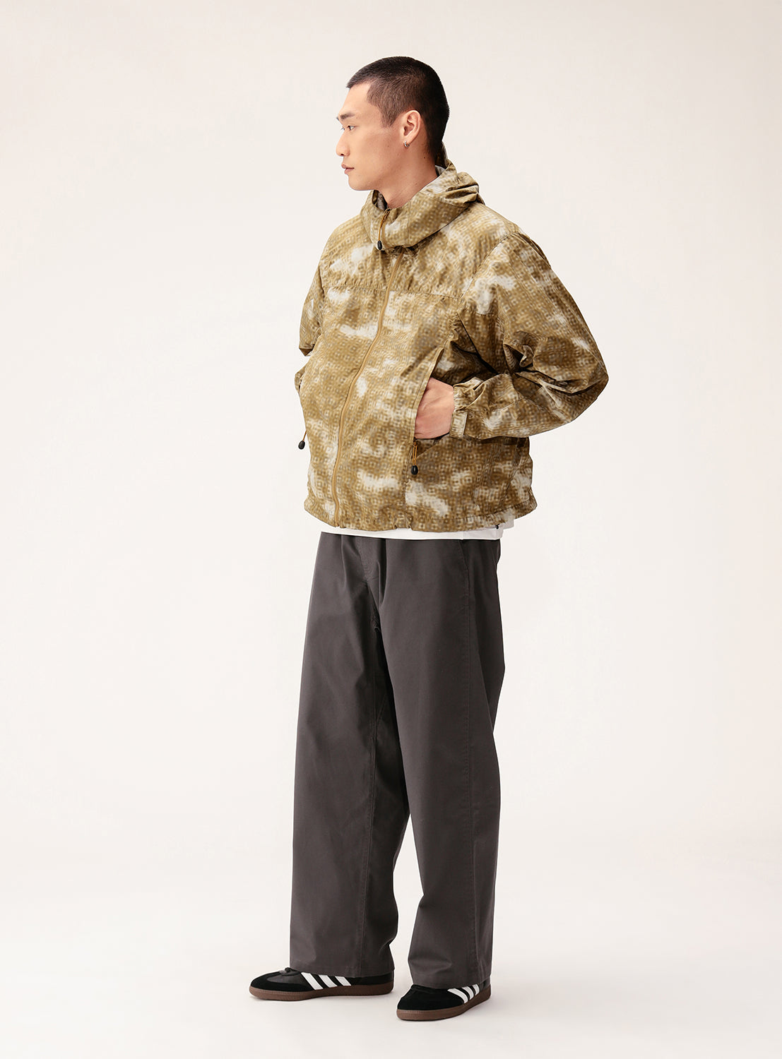 Wide Fit Digital Mosaic Zip-Up Tech Hoodie