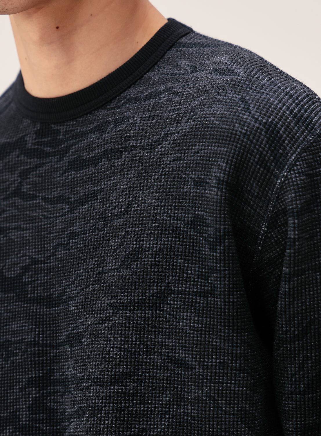 Camo Print Thermal Crew Neck