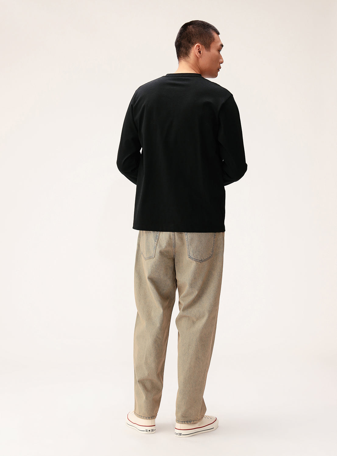 Wide Tapered Denim Pants