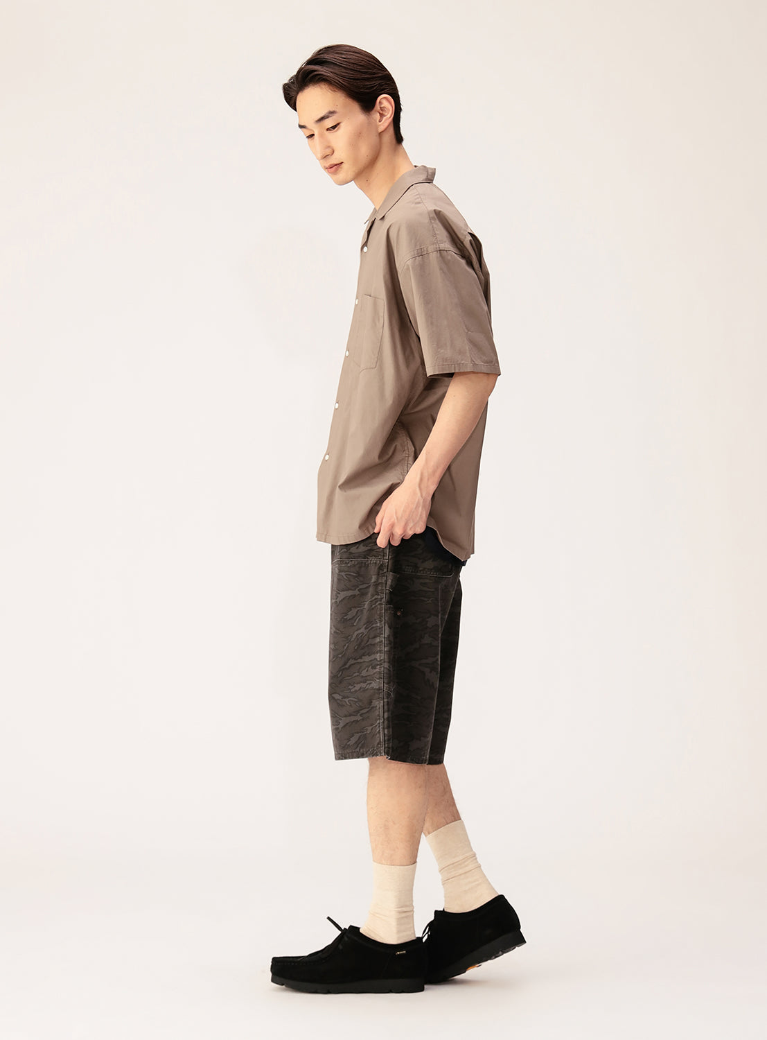 Broadcloth Open Collar Shirt