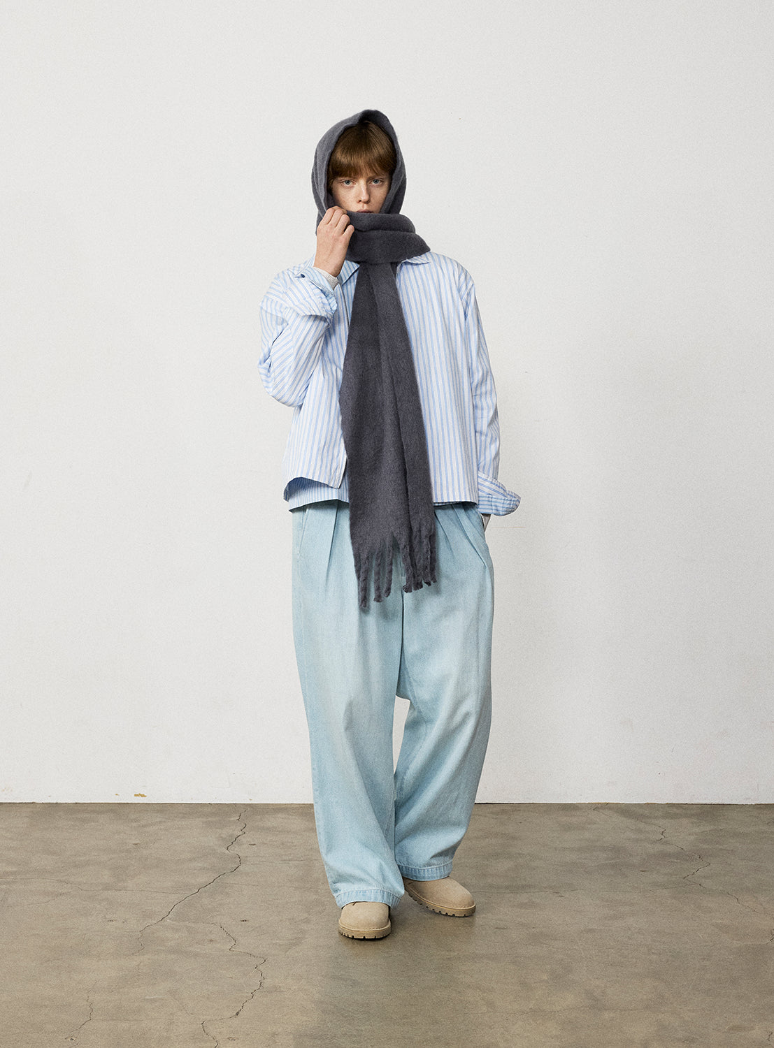 Wide Denim Slacks
