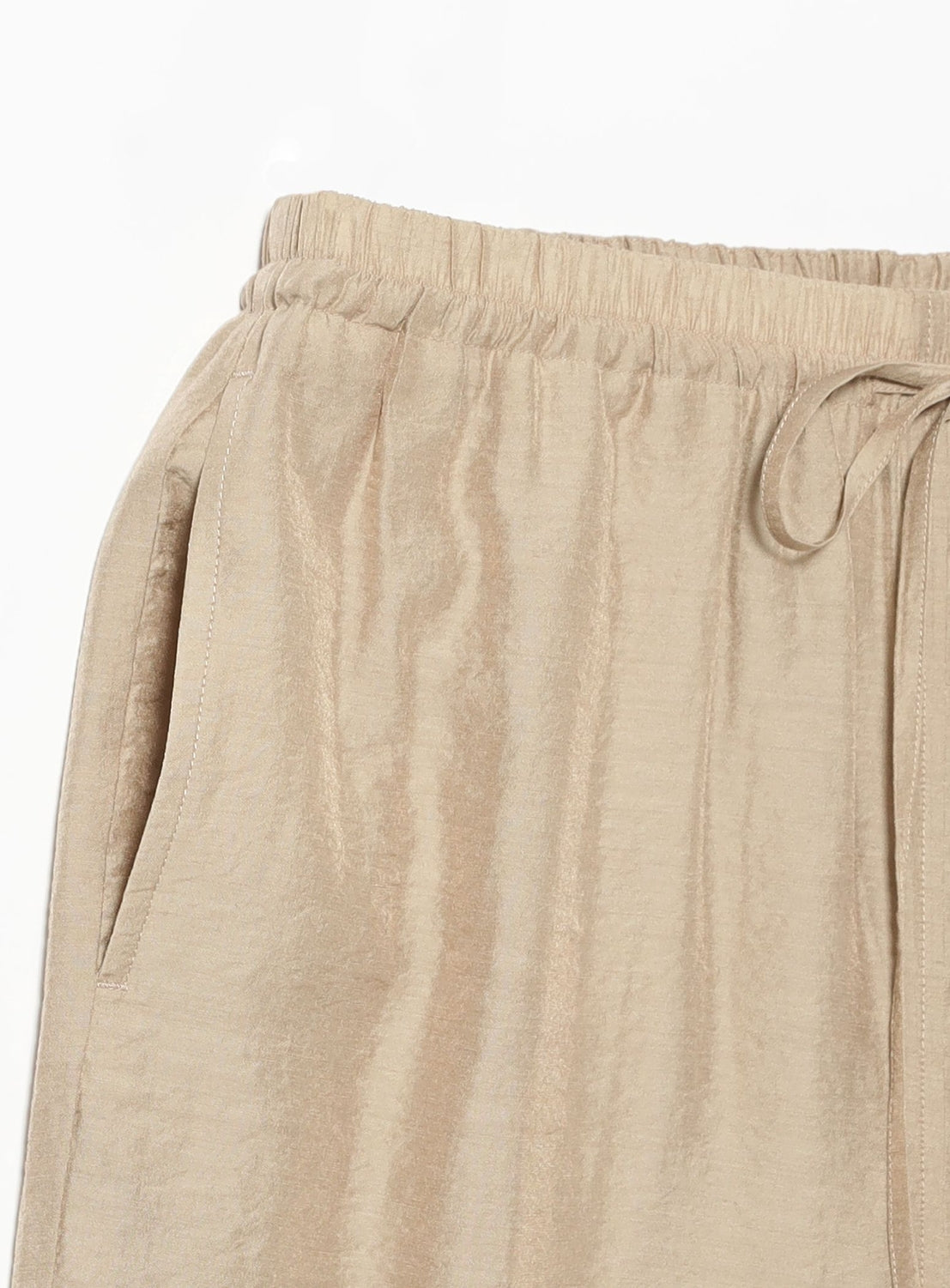 Rayon Linen Drawstring Easy Pants