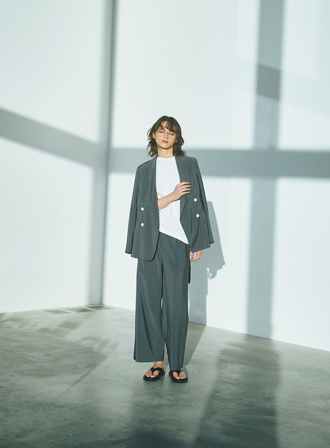 AK+1 / Sheer 4-Button Double Jacket