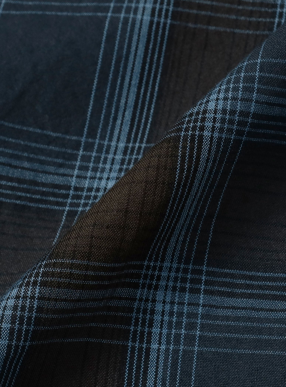 the A / Indigo Check Open Collar Shirt