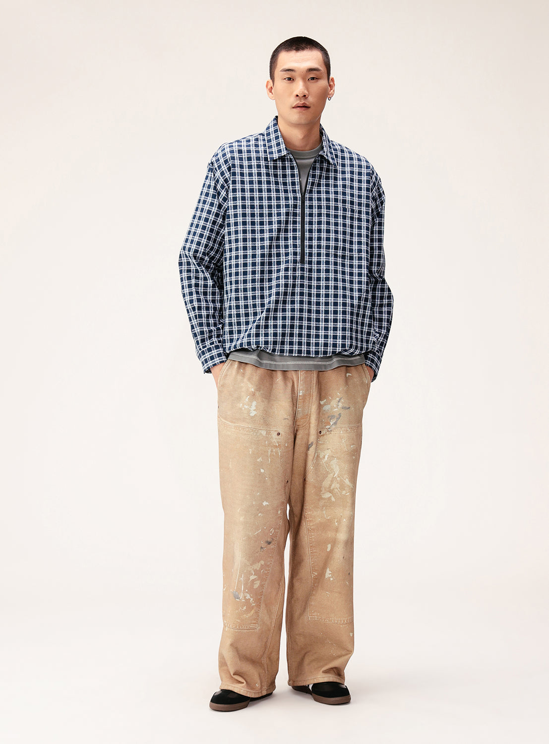 Mock Print Double Knee Sweat Pants