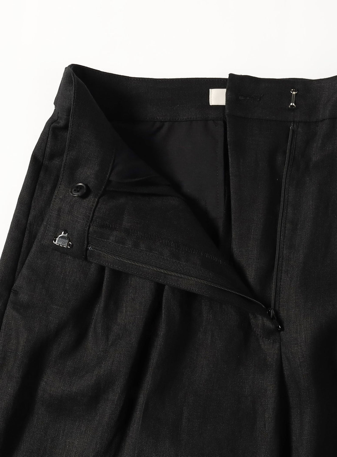 Linen Wide-Leg Pants with Tabs