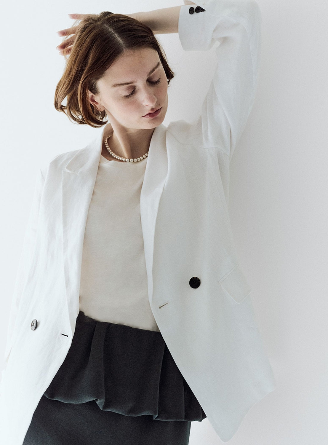Double-Breasted Linen Jacket