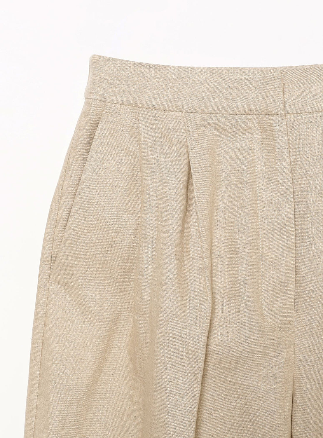 Linen Wide-Leg Pants with Tabs