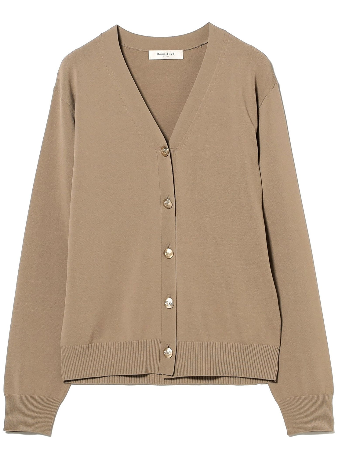 Metal Button V-Neck Cardigan