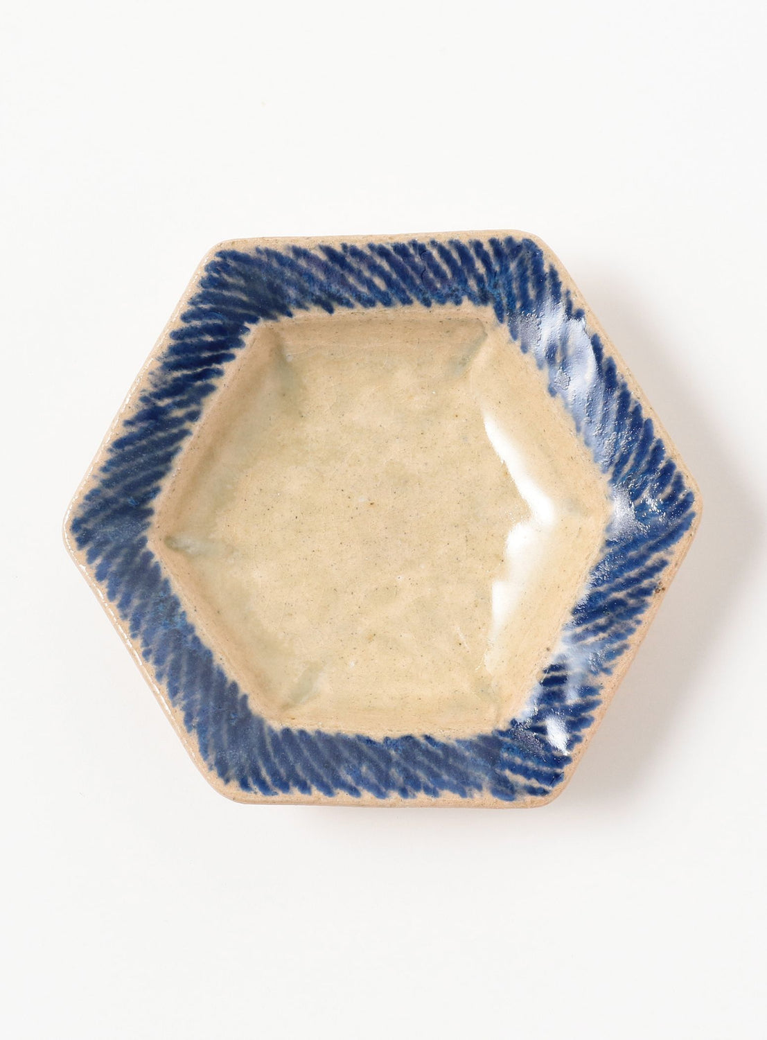 Shimaoka Pottery / Kei Shimaoka "Fuchi Zogan" Large Hexagonal Plate