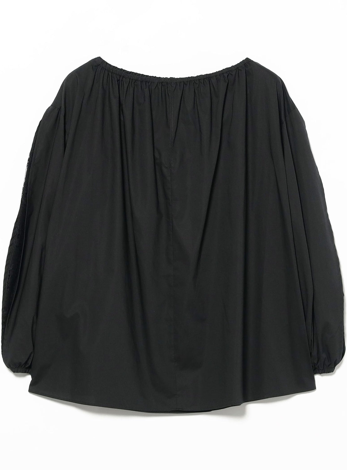 Lace-Sleeve Gathered Blouse