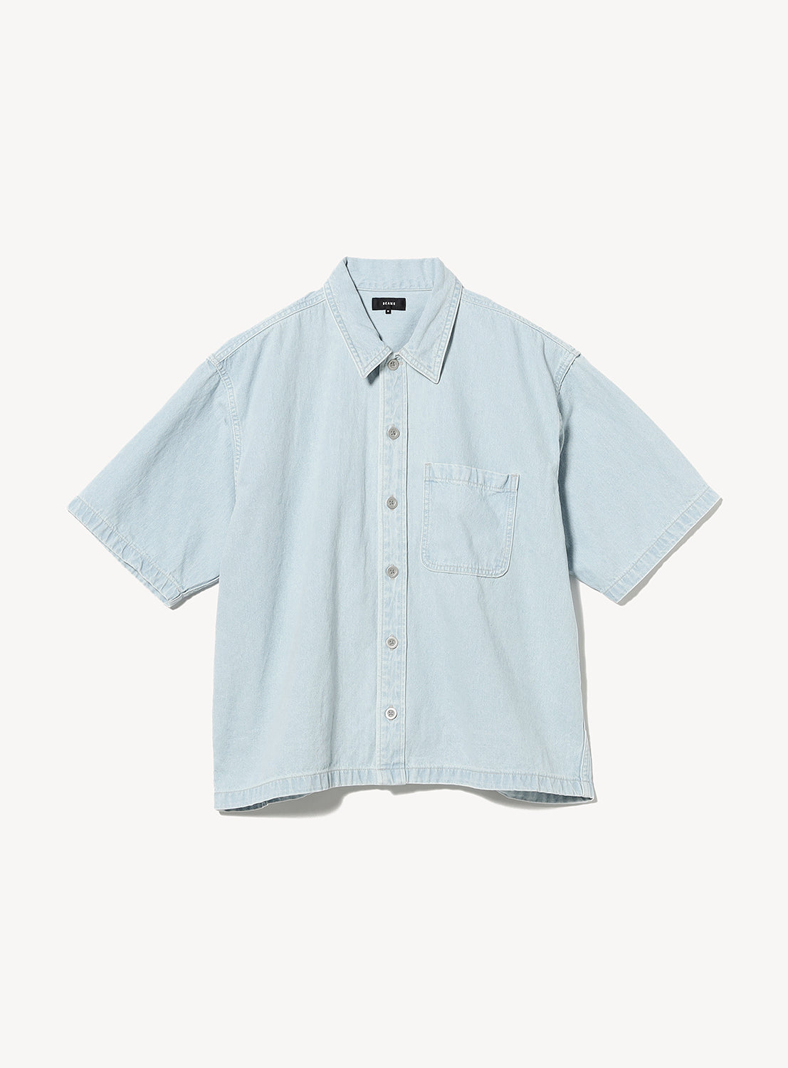 เสื้อเชิ้ตยีนส์ทรงครอปตัวกว้าง