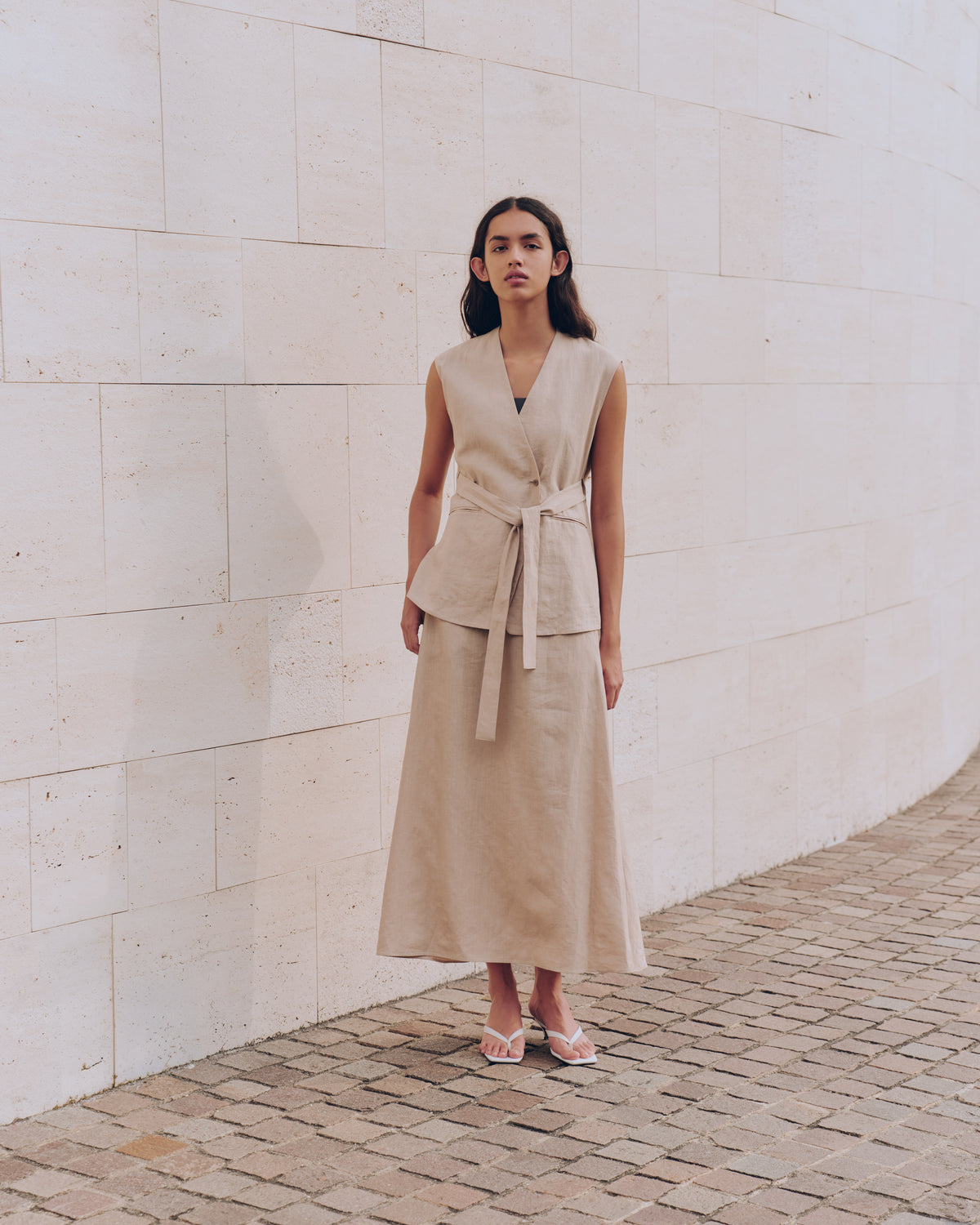 Simple Linen Skirt .M