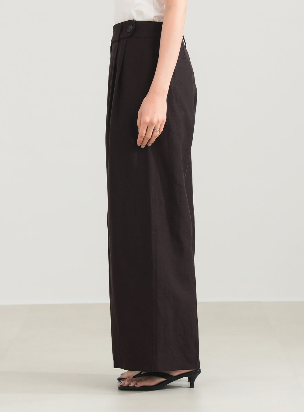 Simple Linen Wide Pants .M