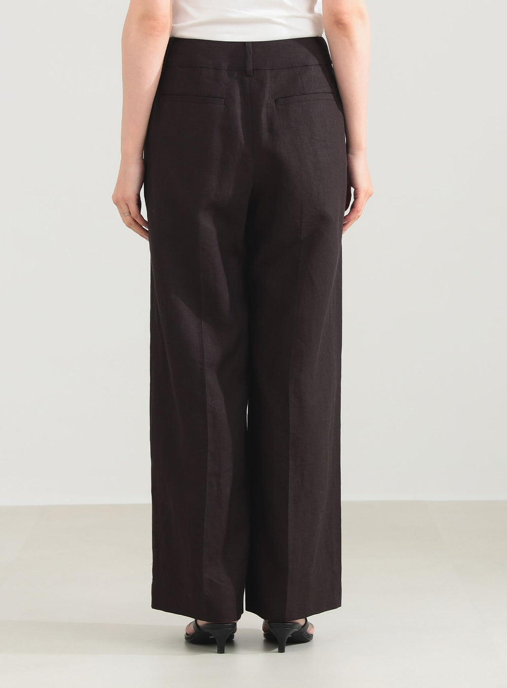 Simple Linen Wide Pants .M