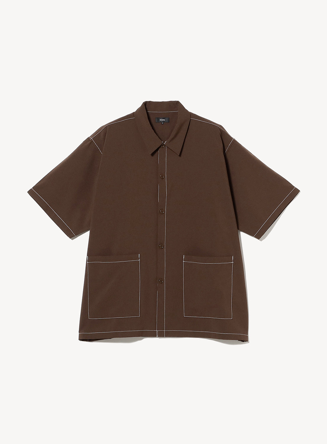 เสื้อเชิ้ตเย็บตะเข็บกระเป๋าคู่ [ทรงหลวมพิเศษ]