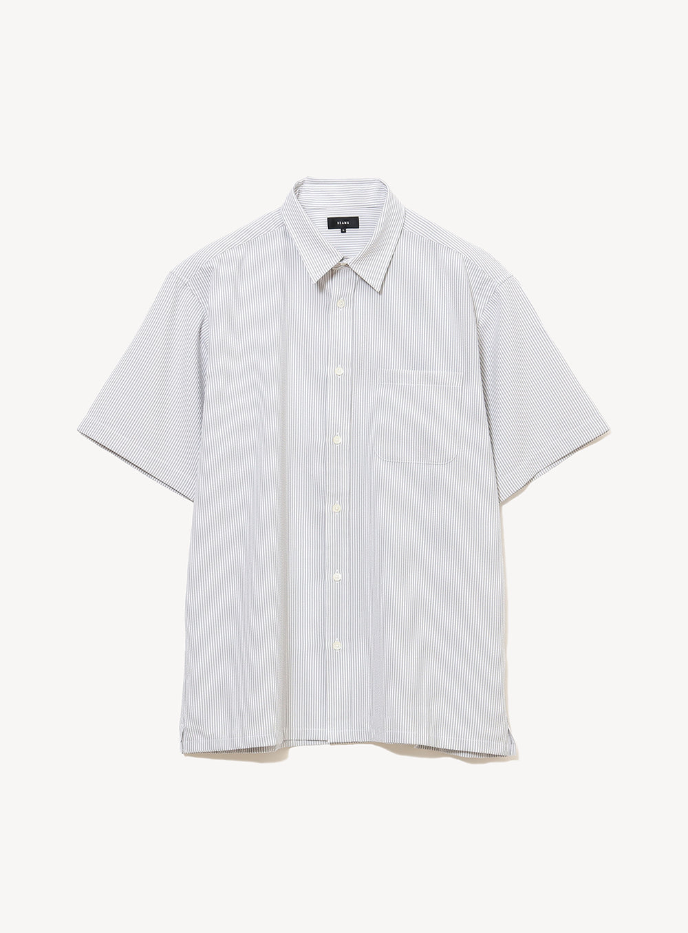 เสื้อเชิ้ตผ้าซีสักเกอร์ทรงหลวม