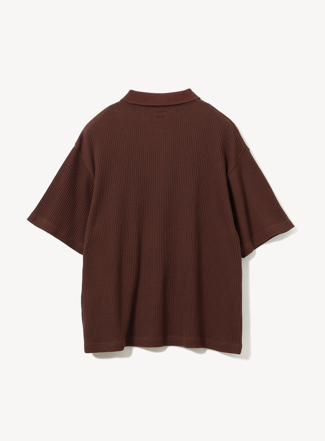เสื้อโปโลแขนสั้นผ้าริบทรงครอป