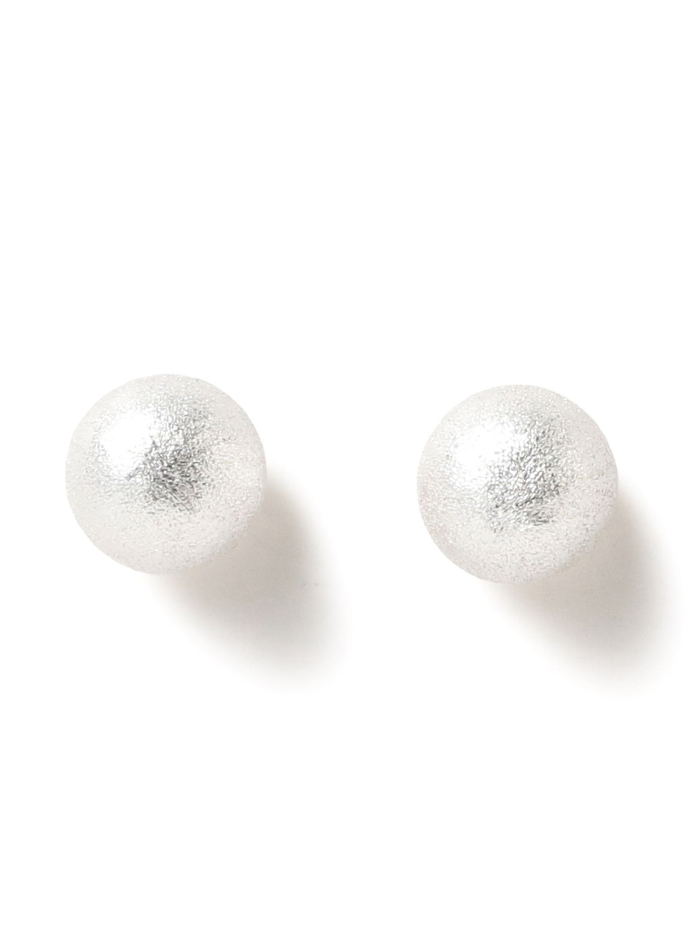 Silver Matte Ball Earrings