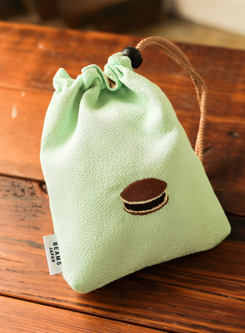 Wagashi Embroidered Drawstring Pouch