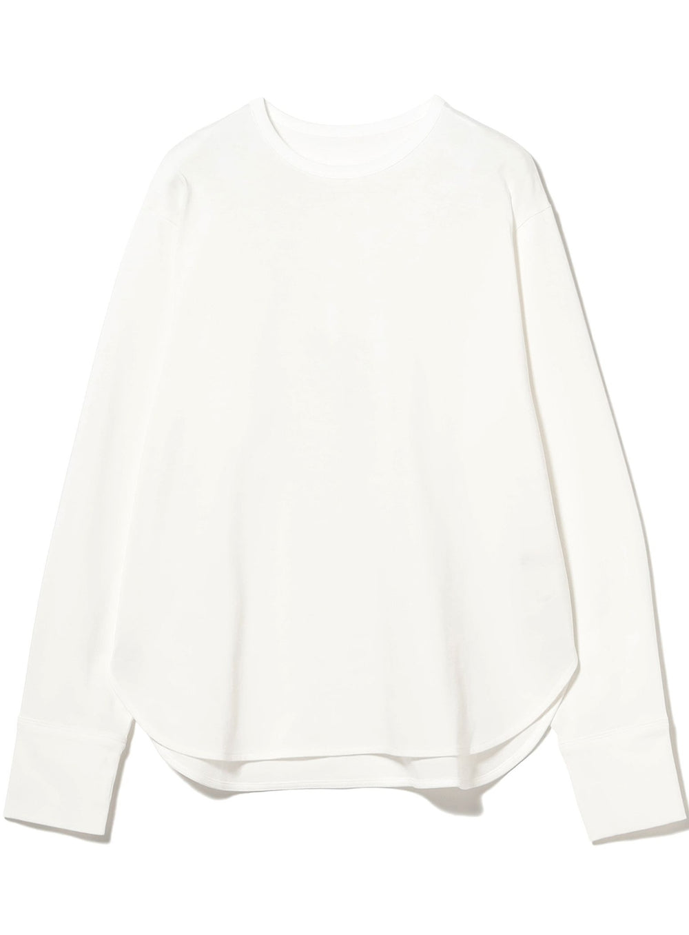 Cotton Cupro Curved Hem Long Sleeve T-Shirt