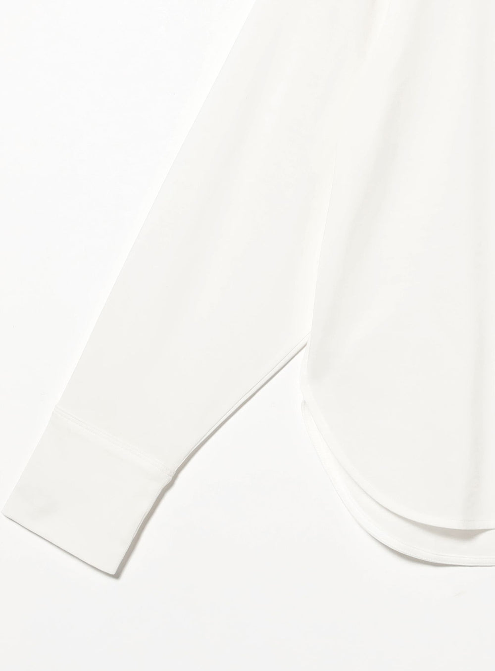 Cotton Cupro Curved Hem Long Sleeve T-Shirt