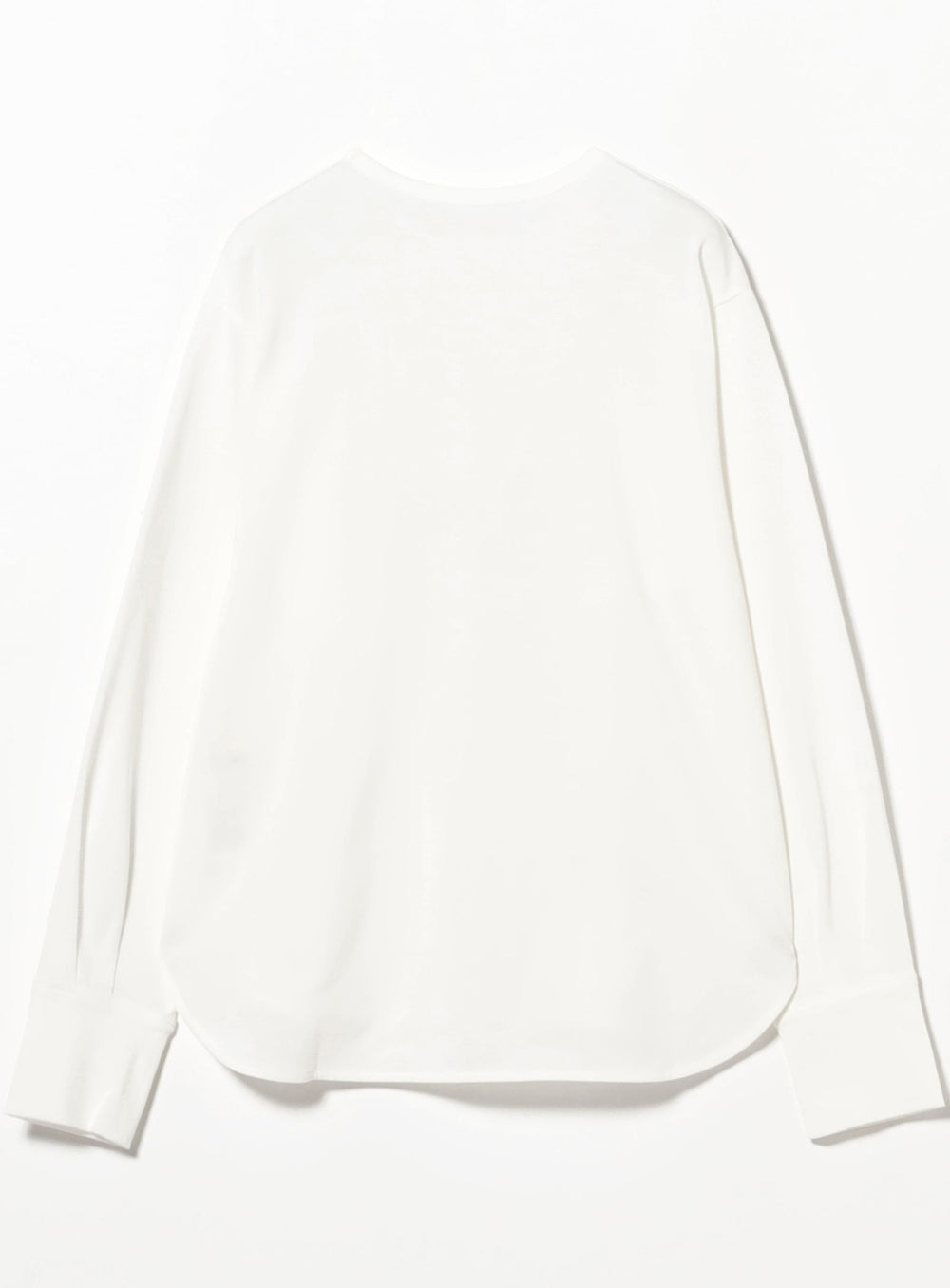 Cotton Cupro Curved Hem Long Sleeve T-Shirt