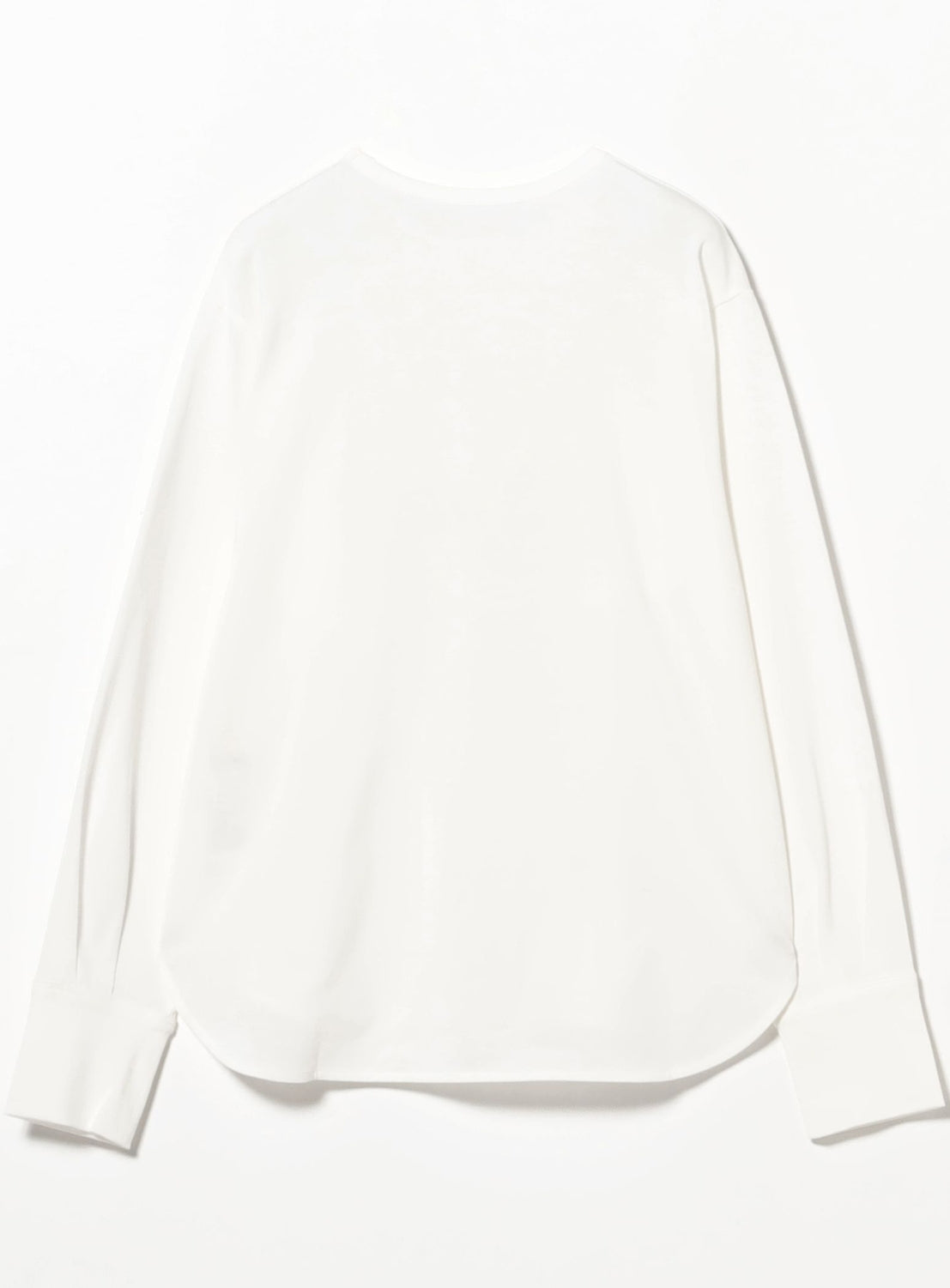 Cotton Cupro Curved Hem Long Sleeve T-Shirt