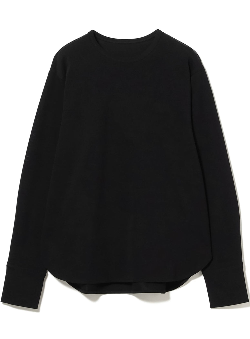 Cotton Cupro Curved Hem Long Sleeve T-Shirt
