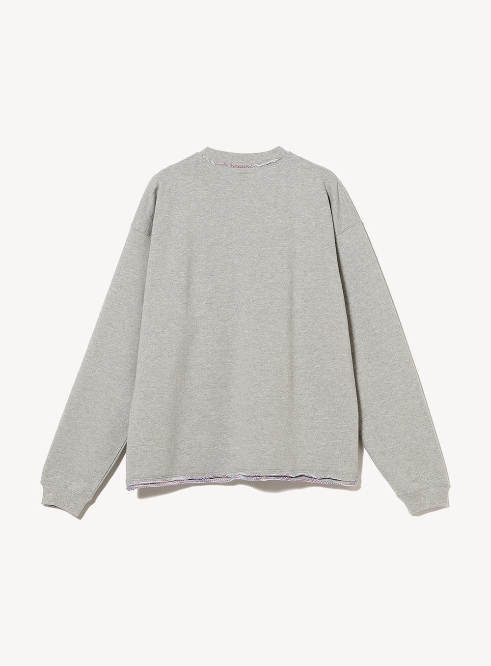 Kasuri-Dyed Cut-Off Crew Neck Sweatshirt