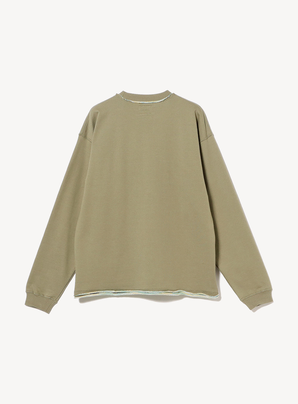 Kasuri-Dyed Cut-Off Crew Neck Sweatshirt