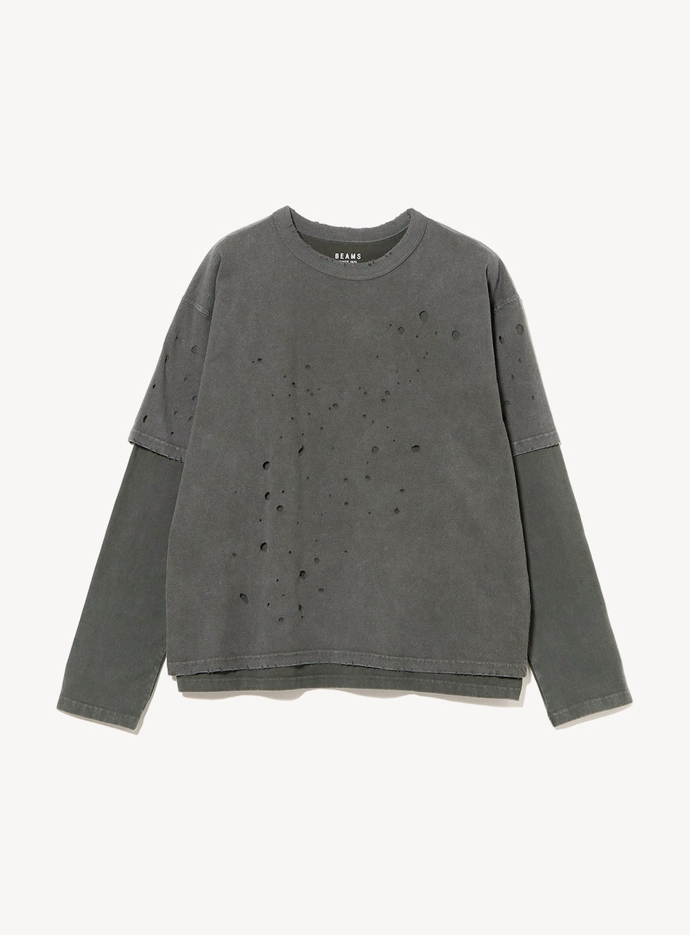 Layered Damage Long Sleeve T-Shirt