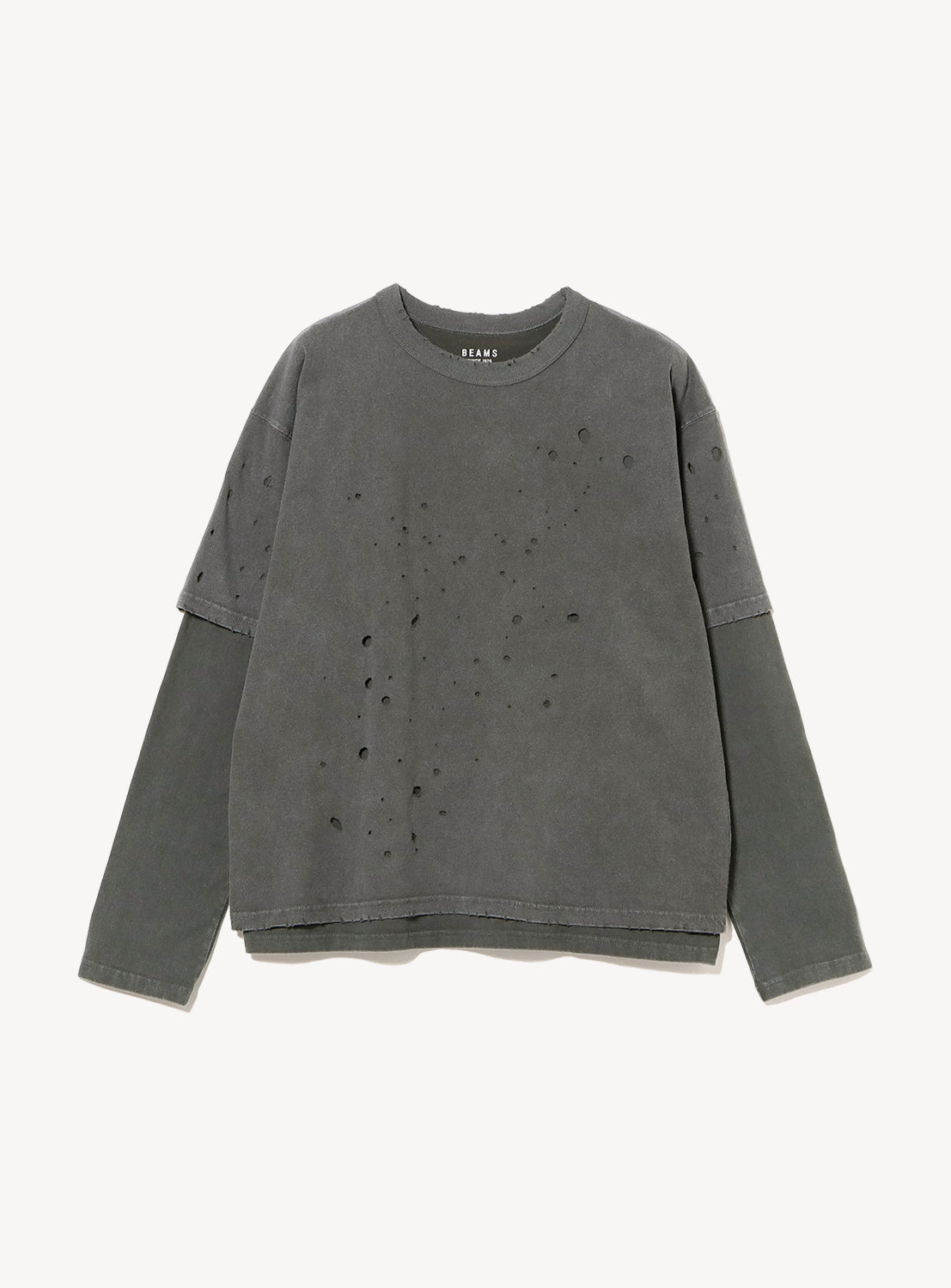 Layered Damage Long Sleeve T-Shirt