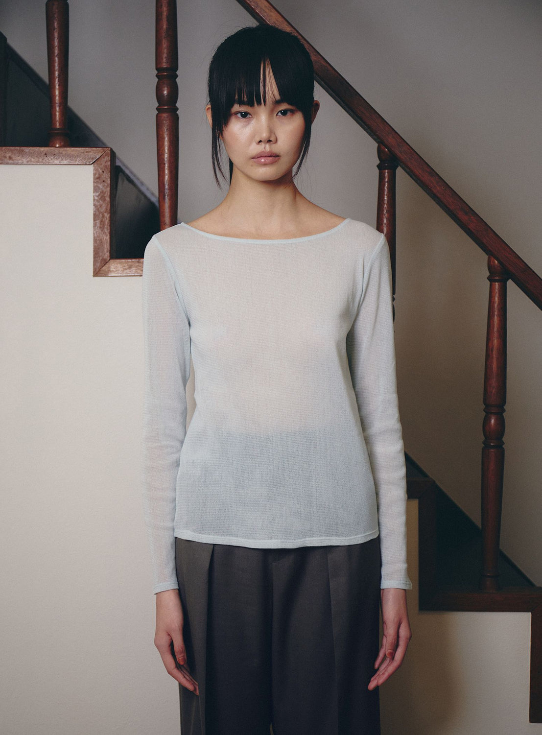 BEAMS SALON / KiraKira Sheer Long Sleeve Top