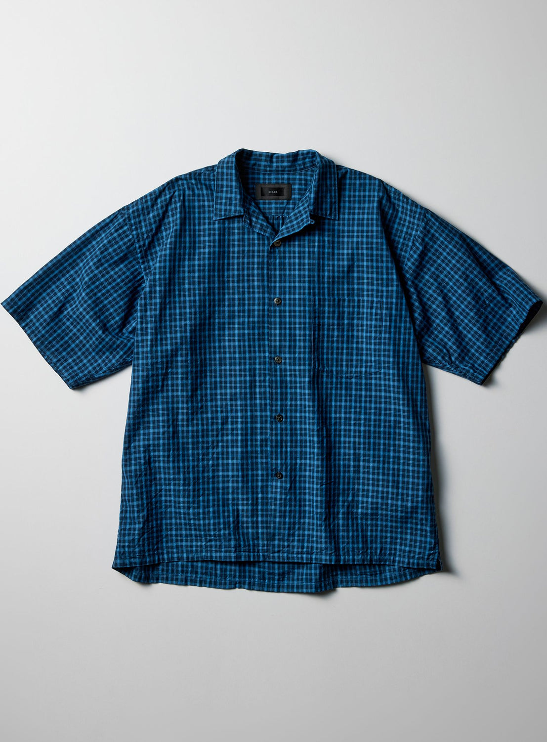 the A / Indigo Check Open Collar Shirt