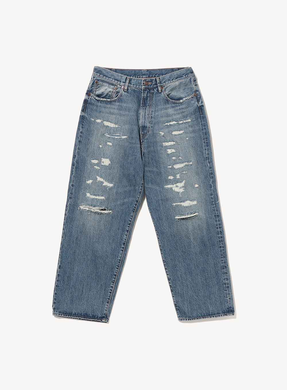 5 Pockets Damage Denim Pants